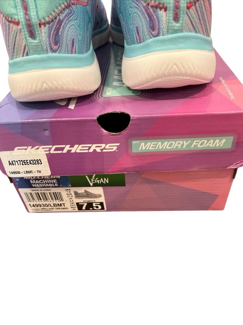 Skechers Memory Foam Brilliant Dreamer Slip on Shoes Sz.7.5 New Women’s